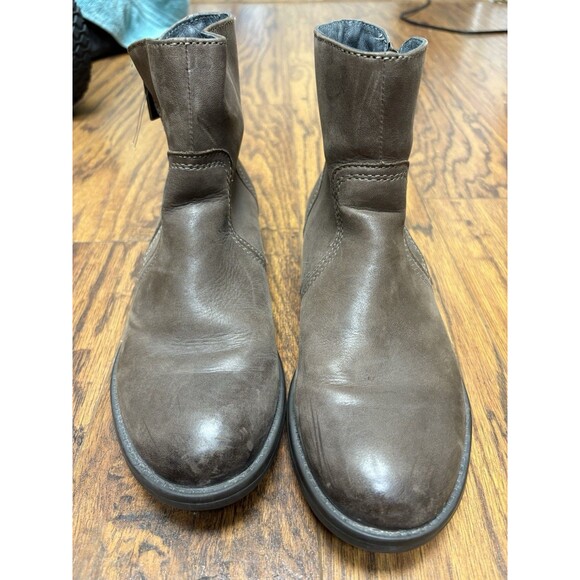 Bussola boots Size 39 8.5 USA Gray Brown Women’s Shoes Zip Up Leather Booties - Picture 1 of 16